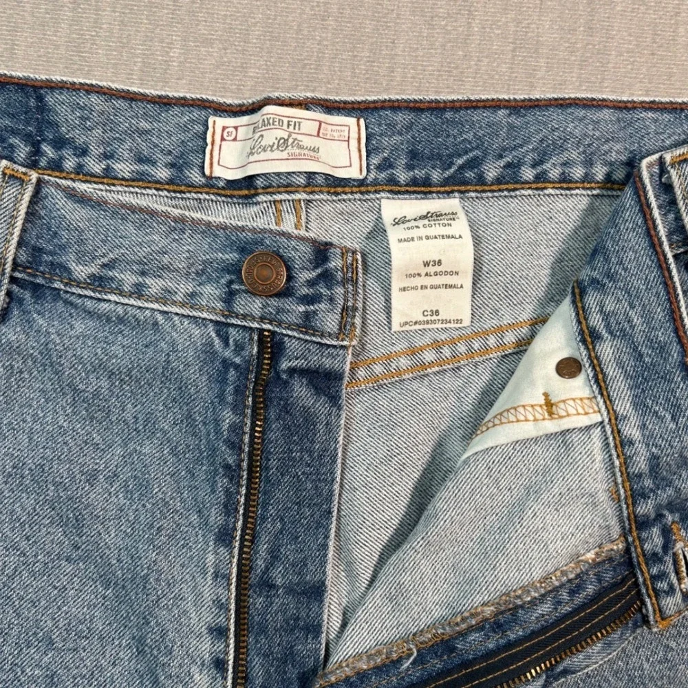 Levi Strauss Signature Relaxed Fit Denim Shorts Light Wash W36 Cotton Blue 90s